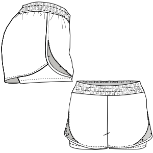 Patron ropa, Fashion sewing pattern, molde confeccion, patronesymoldes.com Double short 9515 LADIES Shorts